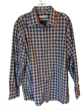 Michael  Kors Long-Sleeve Plaid Button-Up Shirt Size XL